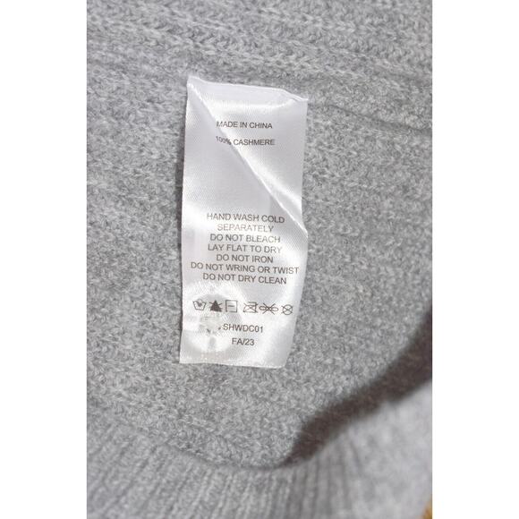 A5 NEW QUINCE Heather Grey Washable Cashmere Girls Fisherman Cardigan Size 6 - Picture 4 of 5